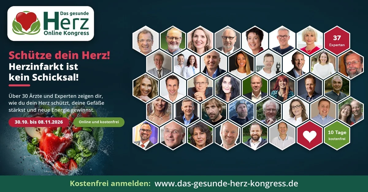 Das gesunde Herz Online-Kongress 2026: Schütze dein Herz – mit über 30 Ärzten und Experten